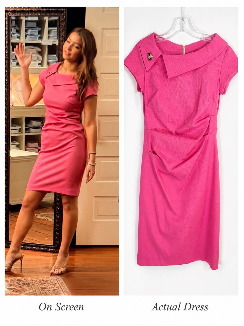 Outer Banks Sarah Cameron Pink Sheath Dress ASO Netflix S1E4 Ladybug 2 4 Barbie